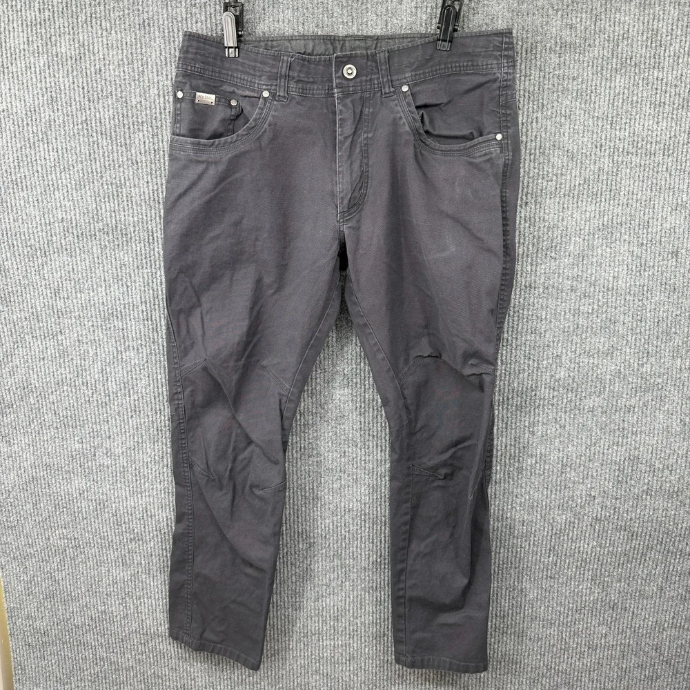 Kuhl Pant Black 35x30 Free Kanvus Jean Vintage Patinadye Canvas Articulated Knee